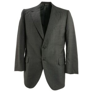 Oxxford Clothes Peerage Men's 41R Gray Red Stripe Woven Wool Notch Blazer Jacket